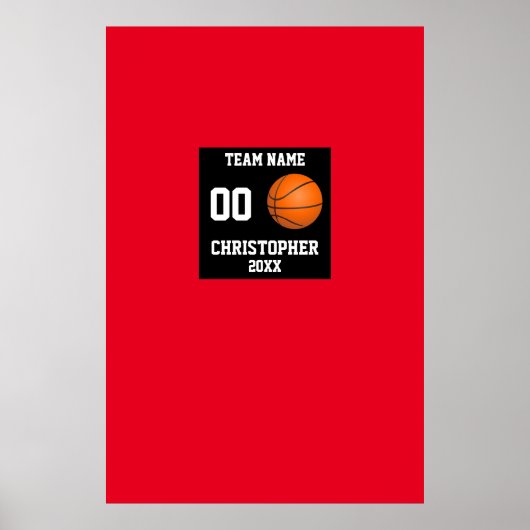 Basketball Erinnerungen Rotes Foto Collage Poster (Vorne)