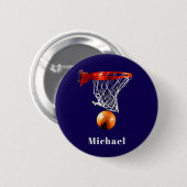 Basketball Ersetze mit deinem Namen Button (Vorne & Hinten)
