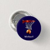 Basketball Ersetze mit deinem Namen Button (Vorne & Hinten)