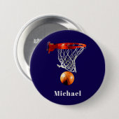 Basketball Ersetze mit deinem Namen Button (Vorne & Hinten)