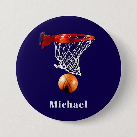 Basketball Ersetze mit deinem Namen Button (Vorderseite)