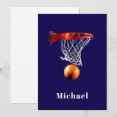 Basketball Ersetze mit deinem Namen Feiertagskarte (Vorne/Hinten)