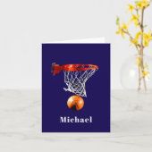 Basketball Ersetze mit deinem Namen Karte (Gelbe Blume)