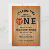 Basketball erste Geburtstagsparty Einladung (Vorderseite)