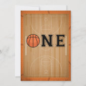 Basketball erste Geburtstagsparty Einladung (Rückseite)