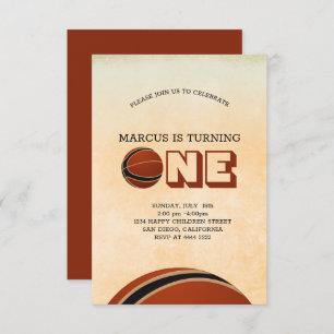 Basketball erster Geburtstag Einladung