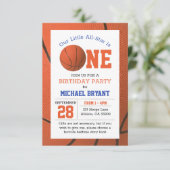 Basketball erster Geburtstag Einladung (Stehend Vorderseite)