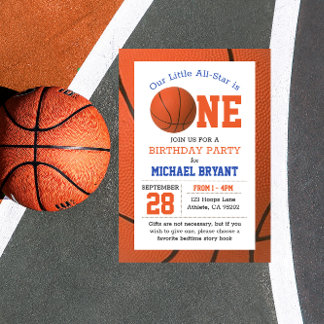 Basketball erster Geburtstag Einladung
