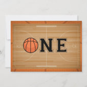 Basketball Erster Geburtstag Foto Einladung (Rückseite)