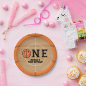 Basketball erster Geburtstag Pappteller (Party)