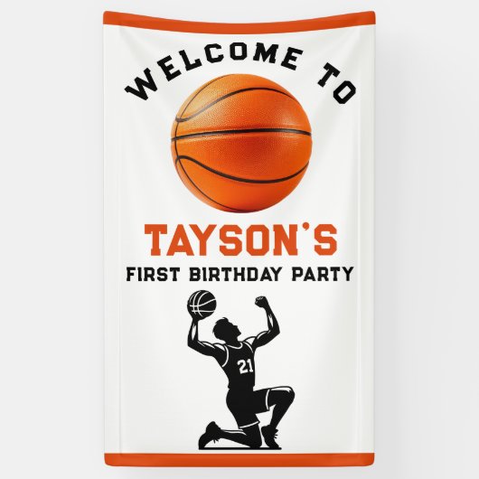 Basketball Erstes Jahr ab 1. Geburtstag Banner (Vertikal)