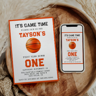 Basketball Erstes Jahr ab 1. Geburtstag Einladung