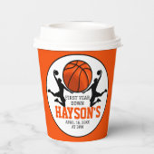 Basketball Erstes Jahr ab 1. Geburtstag Pappbecher (Rückseite)