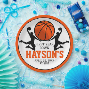 Basketball Erstes Jahr ab 1. Geburtstag Pappteller