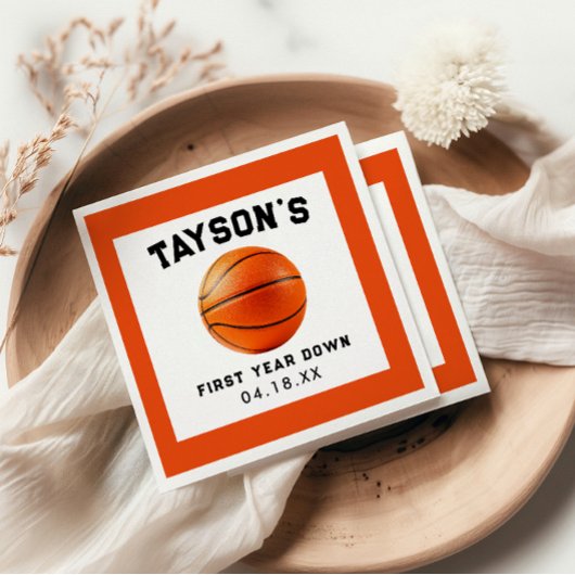 Basketball Erstes Jahr ab 1. Geburtstag Serviette