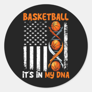 Basketball Es ist In-My DNA Fun Player Coach Team Runder Aufkleber