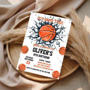 Basketball Es ist Spielzeit Sport Junge Geburtstag Einladung