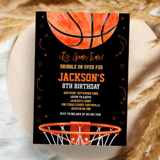 Basketball Es ist Spielzeit Sport Jungen Geburtsta Einladung