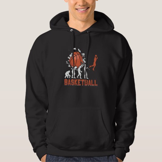 Basketball Evolution From Monkey To Men BBall Dunk Hoodie (Vorderseite)