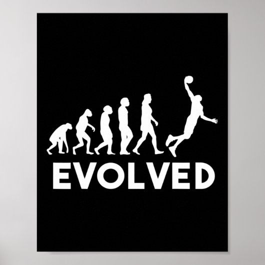 Basketball Evolution Männer Frauen Mädchen Kinder Poster (Vorne)