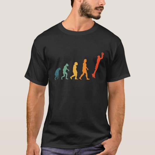 Basketball Evolution Retro Basketball T-Shirt (Vorderseite)