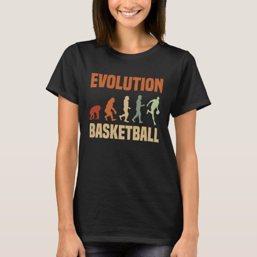 Basketball Evolution vom Affen zum Männchen Ball D T-Shirt (Vorderseite)