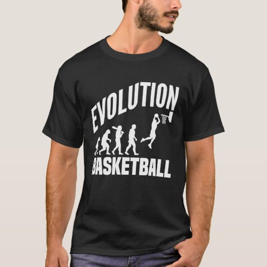 Basketball Evolution vom Affen zum Männchen Ball D T-Shirt (Vorderseite)