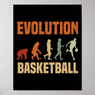 Basketball Evolution vom Affen zum Männchen Ganze Poster