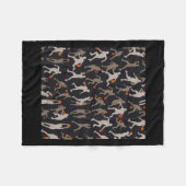 Basketball-Fabric Schwarze Muster Fleecedecke (Vorderseite (Horizontal))