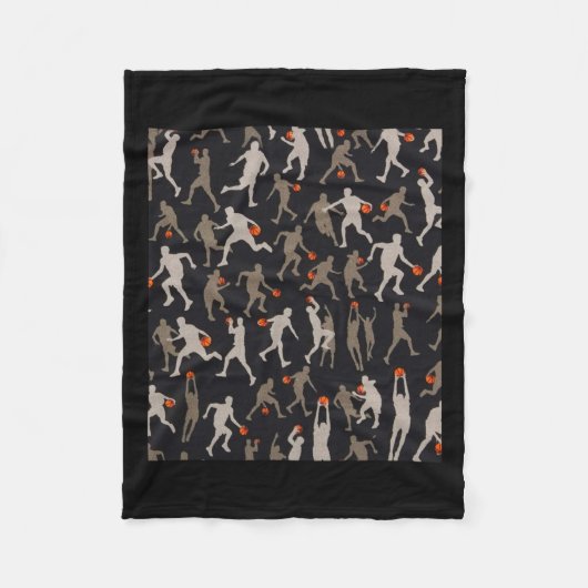 Basketball-Fabric Schwarze Muster Fleecedecke (Vorderseite)