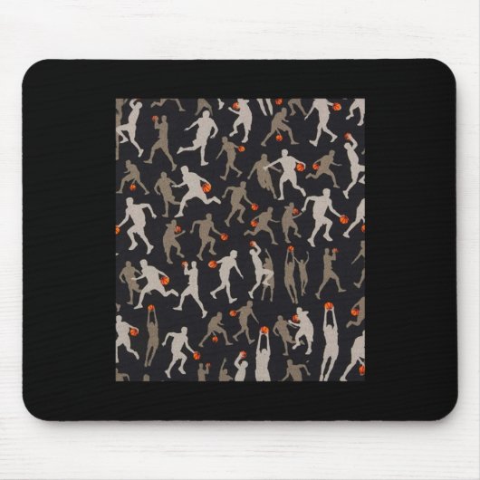 Basketball-Fabric Schwarze Muster Mousepad (Vorne)