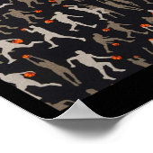 Basketball-Fabric Schwarze Muster Poster (Ecke)