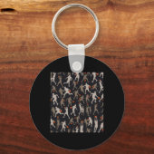 Basketball-Fabric Schwarze Muster Schlüsselanhänger (Vorderseite)