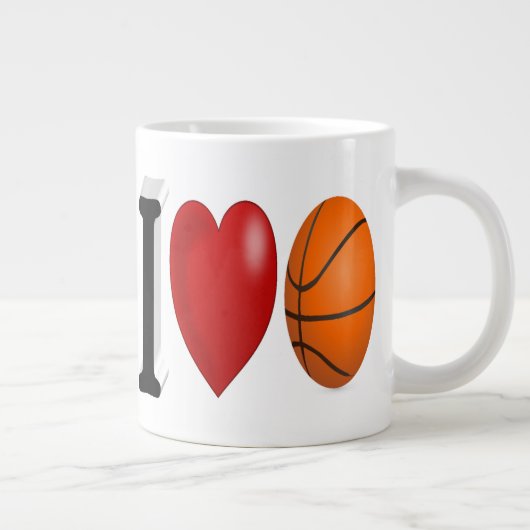 Basketball Fan Halbtext Riesenkaffee Tasse (Rechts)