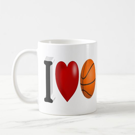 Basketball Fan Halbtext Tasse (Links)