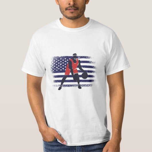 Basketball Fan Jersey USA Flag T-Shirt (Vorderseite)