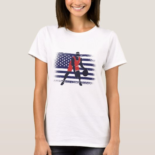 Basketball Fan Jersey USA Flag T-Shirt (Vorderseite)
