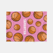 Basketball-Fan-Name-Rosa Fleecedecke (Vorderseite (Horizontal))