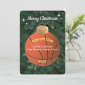 Basketball Fan Ornament Weihnachtskarte Dankeskarte (Stehend Vorderseite)