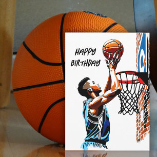 Basketball-Fan Wasserfarbe-Splash-Geburtstagskarte Karte