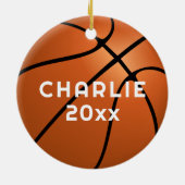 Basketball Fanname Weihnachten Keramik Ornament (Hinten)