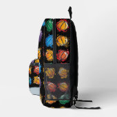 Basketball farbenfrohe Kinder schwarz bis zur Schu Bedruckter Rucksack (Rechts)