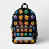 Basketball farbenfrohe Kinder schwarz bis zur Schu Bedruckter Rucksack (Vorderseite)