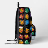 Basketball farbenfrohe Kinder schwarz bis zur Schu Bedruckter Rucksack (Links)