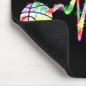 Basketball Farbenfroher Raucher Herzschlag Mousepad (Ecke)