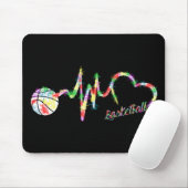 Basketball Farbenfroher Raucher Herzschlag Mousepad (Mit Mouse)