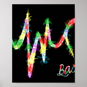Basketball Farbenfroher Raucher Herzschlag Poster