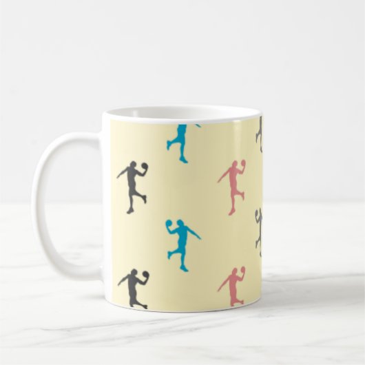 Basketball - Farbiges Spielermuster Kaffeetasse (Links)
