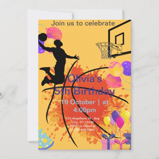 Basketball Feiertagskarte (Vorderseite)