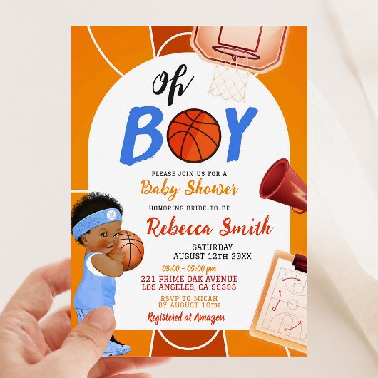 Basketball Fields Oh Boy Baby Dusche Thema Einladung
